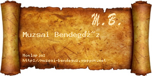 Muzsai Bendegúz névjegykártya